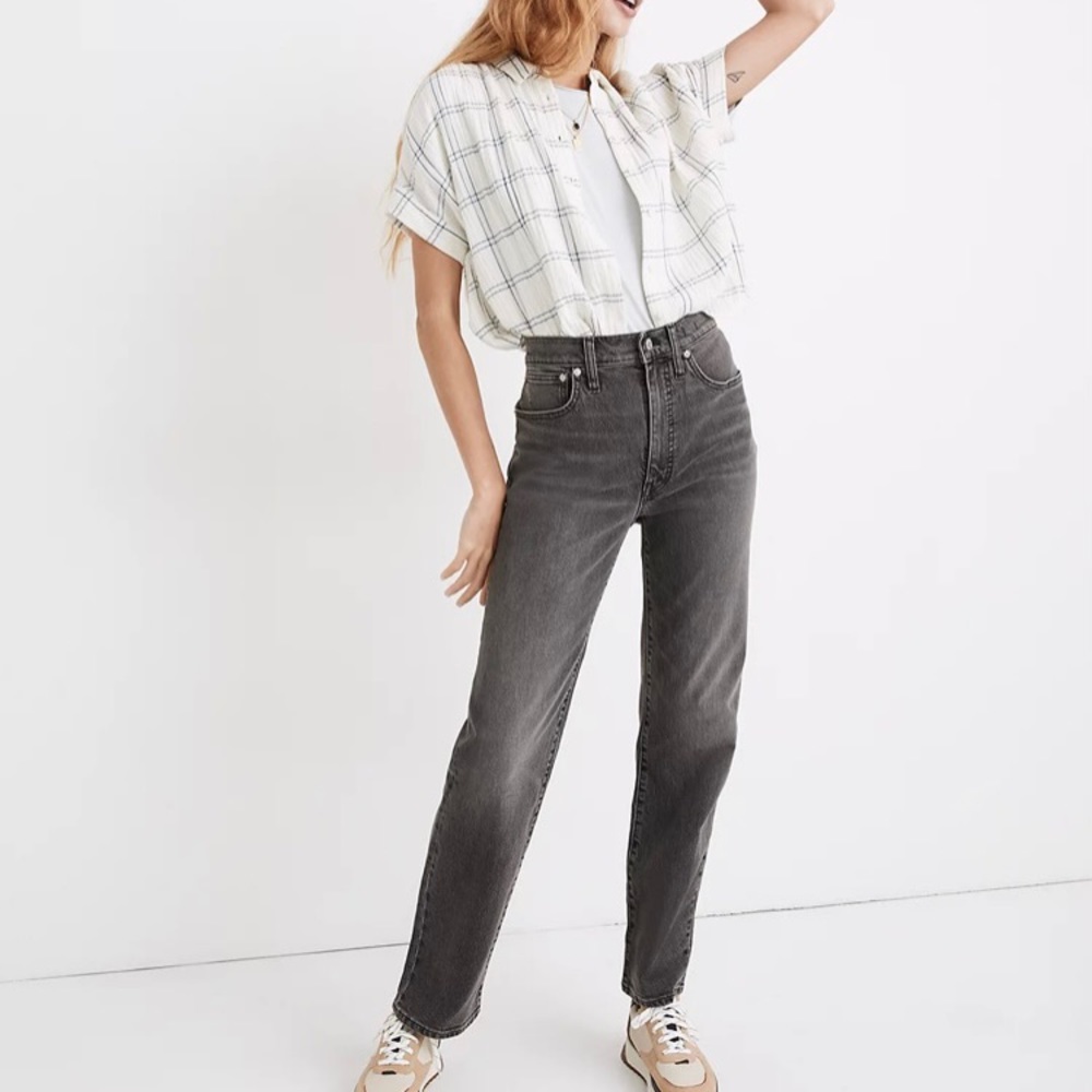 Madewell the perfect vintage crop  straight leg jeans high rise Cosner Wash 30